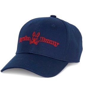 ⚫️ Psycho Bunny Leddon Adjustable Baseball Cap Navy Blue New With Tags